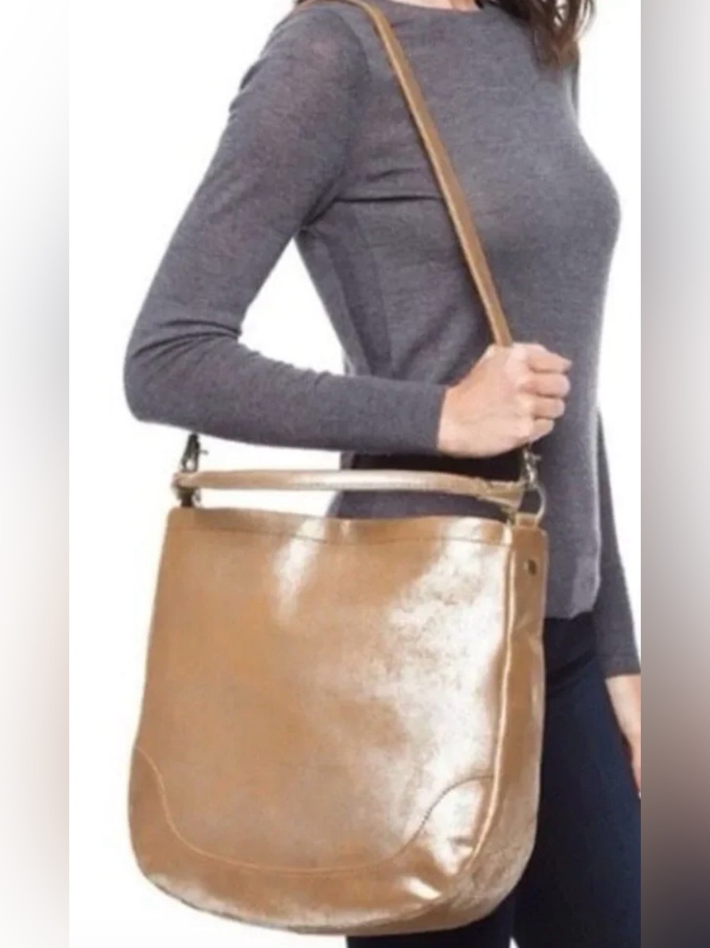 Frye Melissa metallic hobo NWT